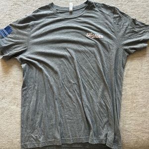 Gray Short Sleeve Tee with Chest Graphic